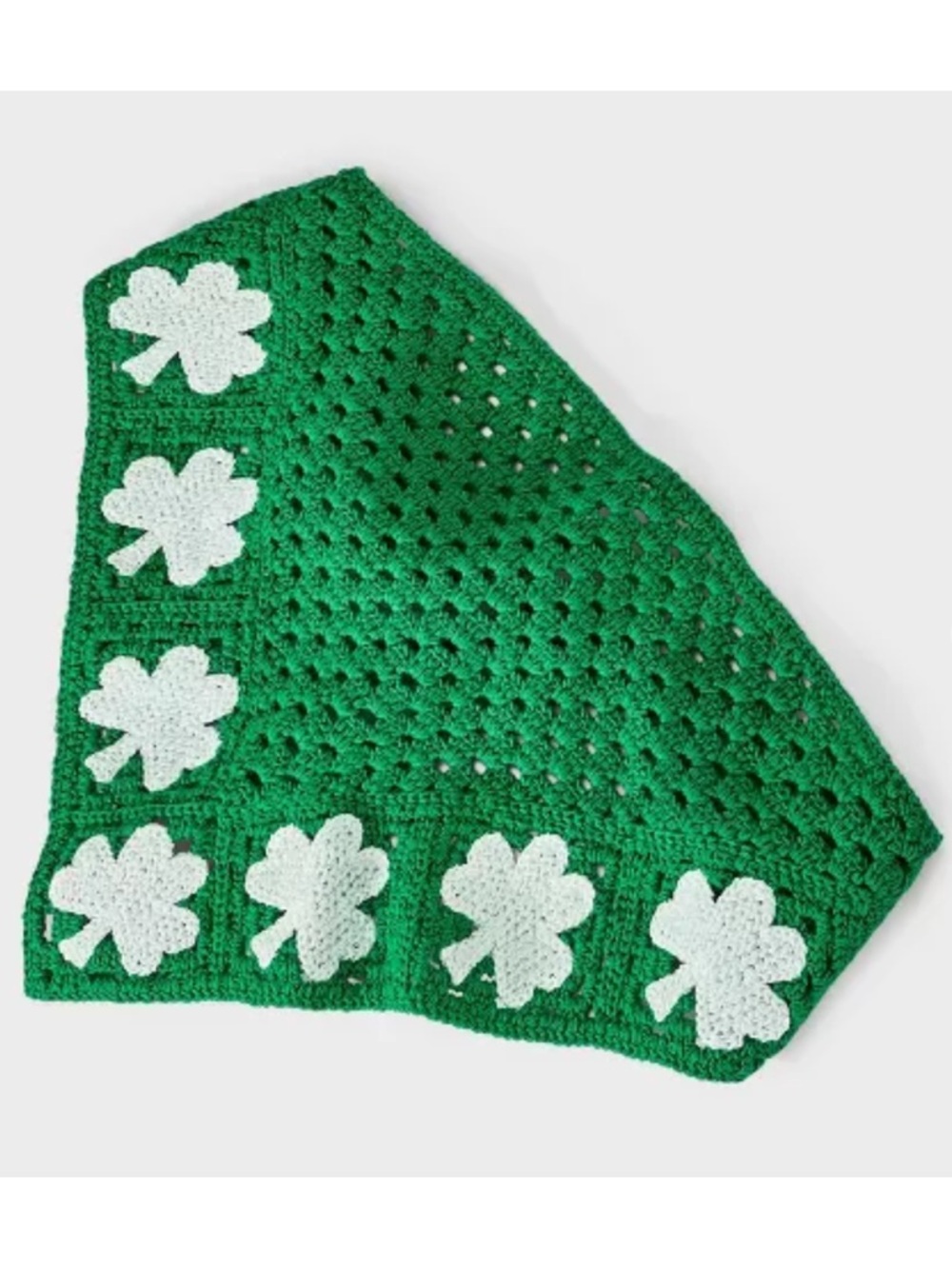 Green Crochet Clover Bandana - Picture 2 of 3